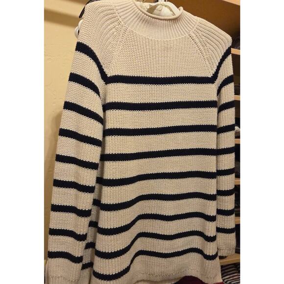 Talbots Women’s Size Medium Machine Knit Sweater With Stripes - Picture 1 of 6